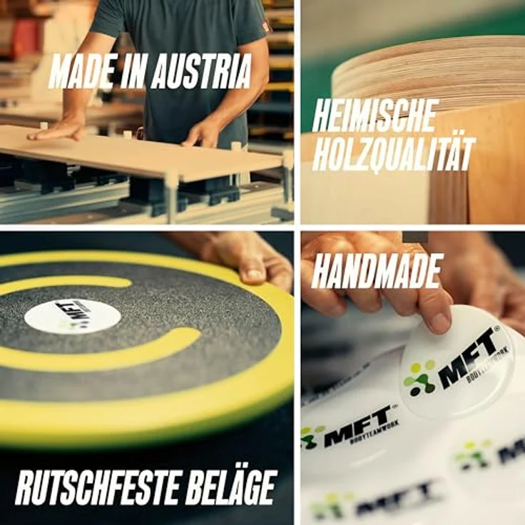 MFT Fun Disc Classic (MFT Grün), Balance Board Profi Physio Therapiekreisel, rutschfestes Holz-Gleichgewichtstraining zur Stärkung von Muskulatur und Koordination, made in Austria – Bild 5