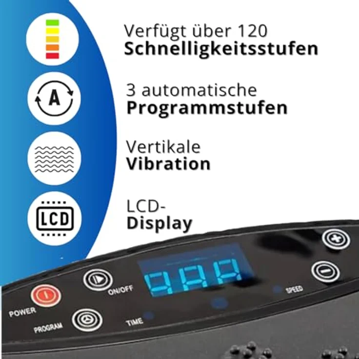 Winch W.1.0 Vibrationsplatte Pro | mit Ultra leisem Motor, bis 150 Kg, 3 Trainingsprogramme + 120 Stufen | Fett verlieren und Fitnesstraining von Zuhause| Inkl. Fernbedienung, Widerstandbänder – Bild 5