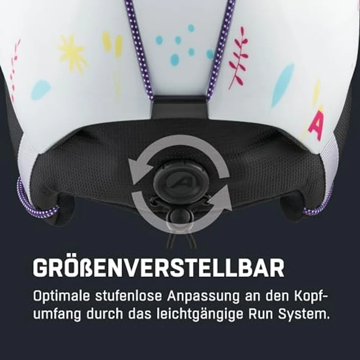 ALPINA BRIX JR Skihelm für Kinder, sicherer und komfortabler Helm mit waschbarem Innenfutter, White-Graphic matt, Größe M (51-55 cm) – Bild 5