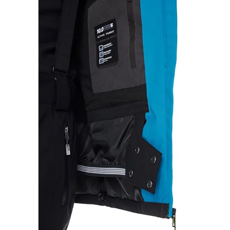 KILLTEC KSW 45 MN SKI JCKT, atmungsaktive und wasserdichte Skijacke mit 10.000 mm Wassersäule, Colourblock Design, schwarz blau, XXL – Bild 7
