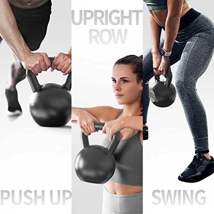 PROIRON Kettlebell Professional Kugelhantel aus Gusseisen, 4kg Gewichten Guss Schwunghantel Kugelgewicht Krafttraining - Schwarz Kettlebells – Bild 5