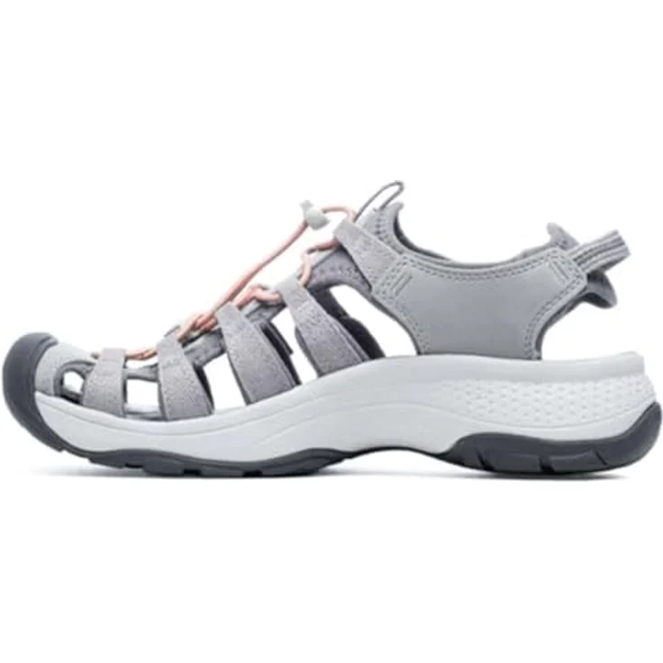 Keen Astoria West Damen Wandersandalen, Grey/Coral, Größe 42, mit rutschfester Sohle und gepolsterter Unterstützung – Bild 2