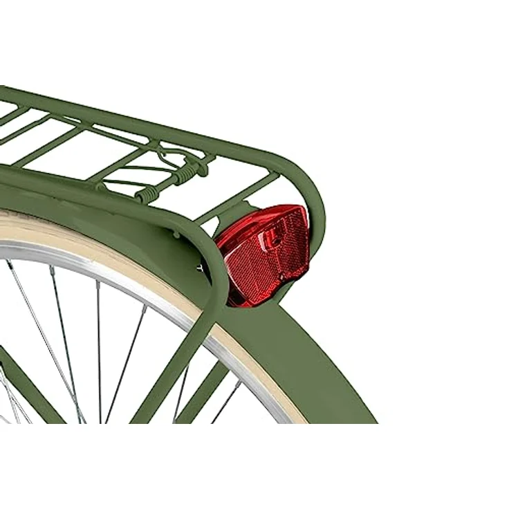 MILORD Damenfahrrad Citybike Komfort, 21-Gang Hollandrad mit Weidenkorb, 26 Zoll, Khaki-Creme – Bild 6