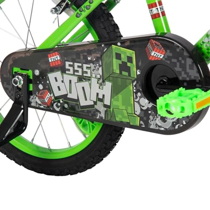 Huffy Minecraft 16" Kinderfahrrad mit Sicherheitsmerkmalen und abnehmbaren Stützrädern, grün – Bild 4