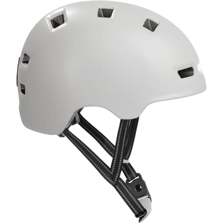 Crazy Safety Velohelm Matt White, Fahrrad- und Skaterhelm für Kopfgrößen 57-61 cm mit reflektierenden Riemen und leichtem Design – Bild 3