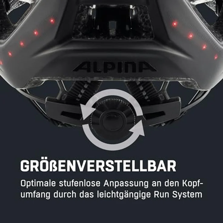 Alpina Haga Led Black Matt, Größe 51 - 56 cm - Fahrradhelm, Farbe Schwarz – Bild 6