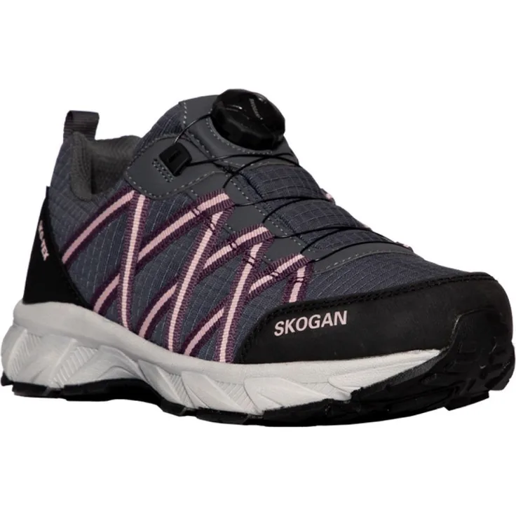 SKOGAN Rajaa Damen Outdoor Leichtwanderschuh, grau/lila, Schnellschnürung, Textil-Innenmaterial, herausnehmbare Innensohle