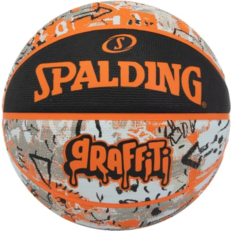 United Sports 84519Z Unisex – Erwachsene Spalding Graffiti Sz5 Ball, Orange, 5 – Bild 1