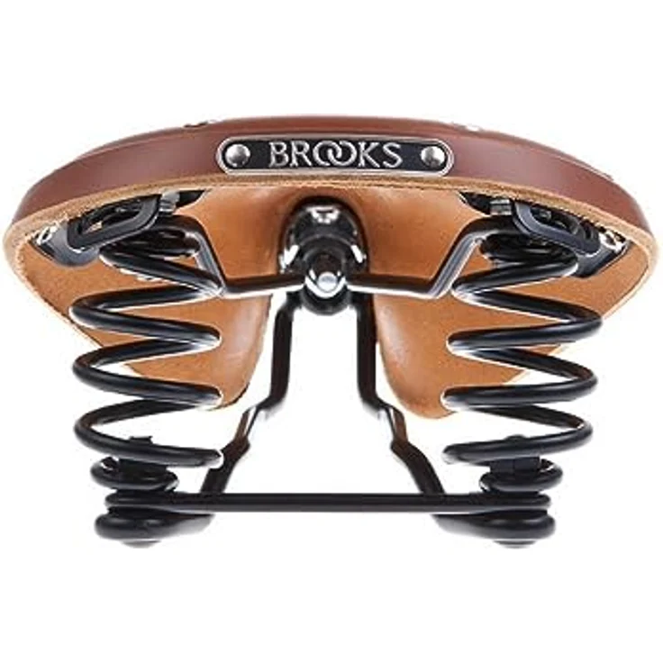 Brooks England Pre-Aged Velosattel, schwarzes Stahlgestell, für aufrechtes und sportliches Fahren, nachspannbare Lederdecke – Bild 3
