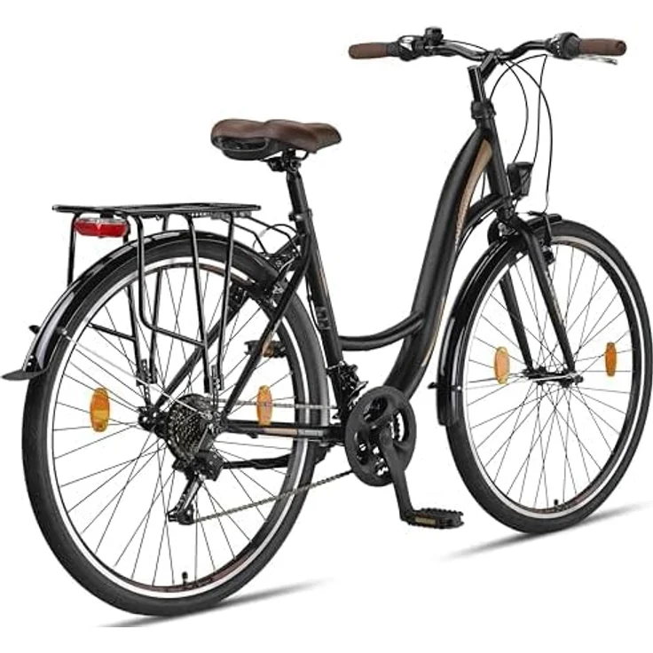 Licorne Bike Stella Premium City Bike 28 Zoll Schwarz - 21 Gang-Schaltung - Hollandfahrrad für Damen und Herren - Preisvergleich – Bild 5