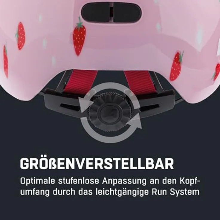 ALPINA Ximo Fahrradhelm für Kinder, leicht und bruchfest, 360°-Fitsystem, Strawberry Gloss, Größe 45-49 – Bild 5