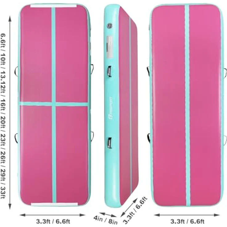 FBSPORT Air Tumbling Track 3 m, aufblasbare Trainingsmatte mit 10 cm Höhe, ideal für Tumbling und Yoga, inklusive Pumpe – Bild 2
