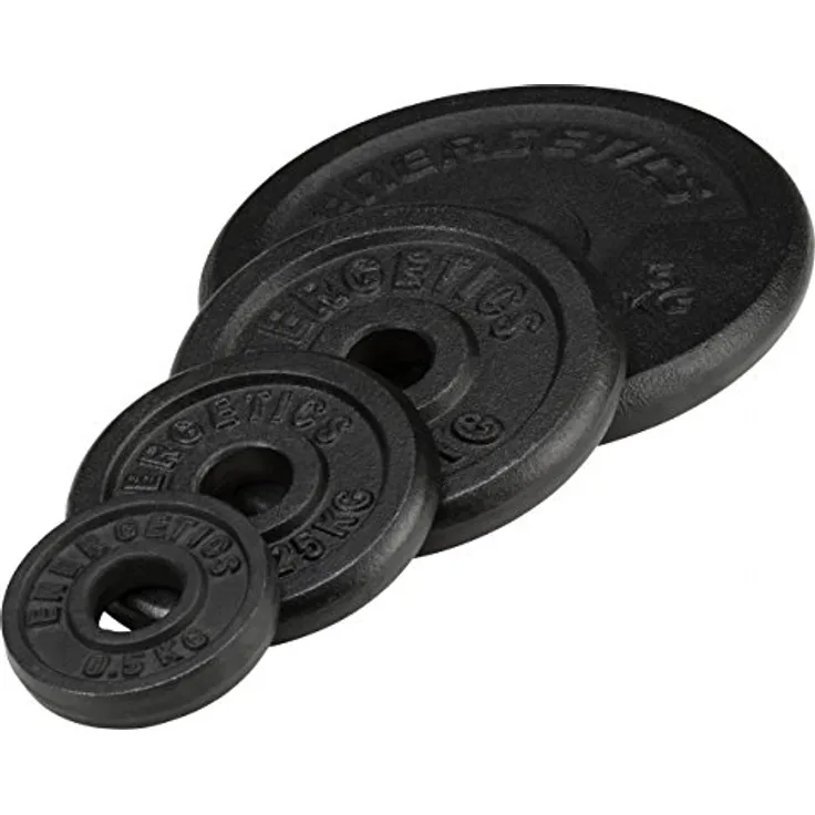 ENERGETICS Hantelscheibe Guss 2 x 5 kg, Schwarz