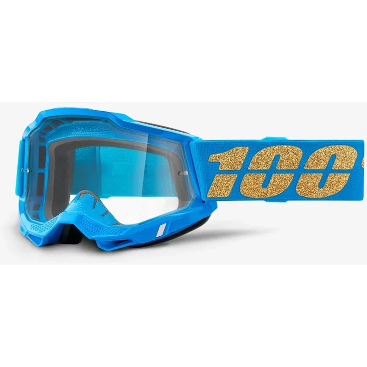 100% ACCURI 2 Goggle Waterloo, Skibrille mit klaren Gläsern und Antifog-Beschichtung, transparenter Rahmen