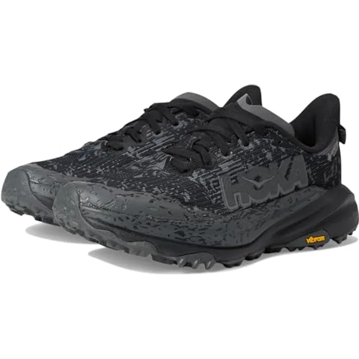HOKA Speedgoat 6 GTX, Damen Laufschuhe mit wasserdichter Gore-Tex-Membran, schwarz, Größe 38 2/3