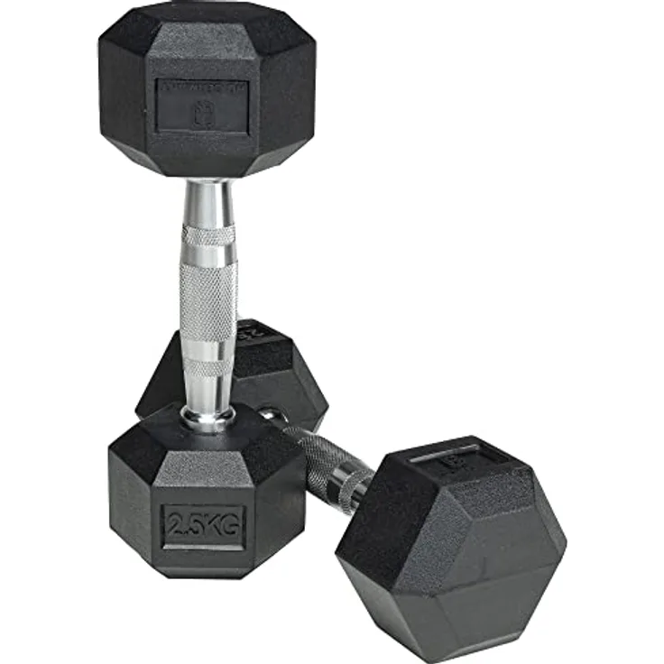 HQ Germany® Hexagon Hanteln | 2.5-37.5kg | Starter-Sets | ±1,5% Gewichtstoleranz, Gewicht:2x 02.5KG