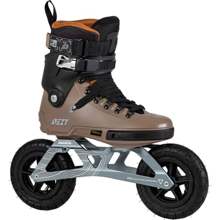 Powerslide SUV Inline Skate Next Edge 150 Brown, Off-Road Inliner mit 150mm Luftreifen und MYFIT Prime Liner, für Damen und Herren