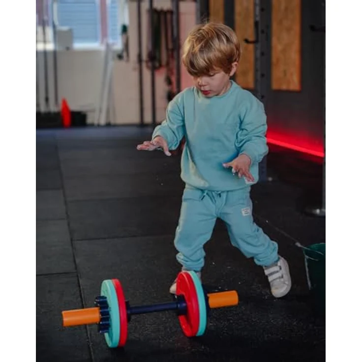 prfrm. Fit Kidz Dumbell & Bumper Plate Set - Kinder-Kurzhantel in bunten Farben für aktiven Spielspaß und Fitness – Bild 2