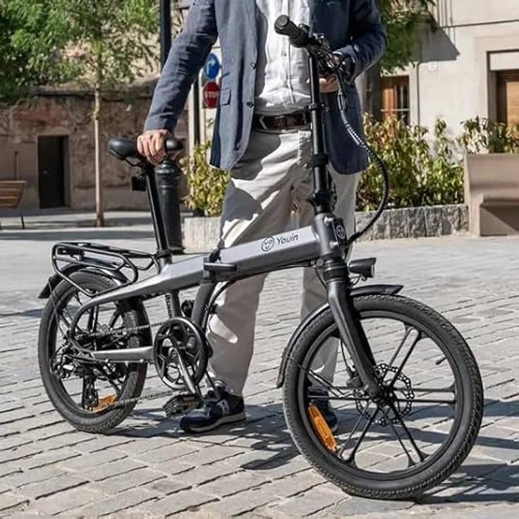PixelPilot 20 Zoll Faltbares City E-Bike, 250W Motor, 378Wh herausnehmbarer Akku, bis 60 km Reichweite, 7-Gang Shimano, hydraulische Scheibenbremsen – Bild 5