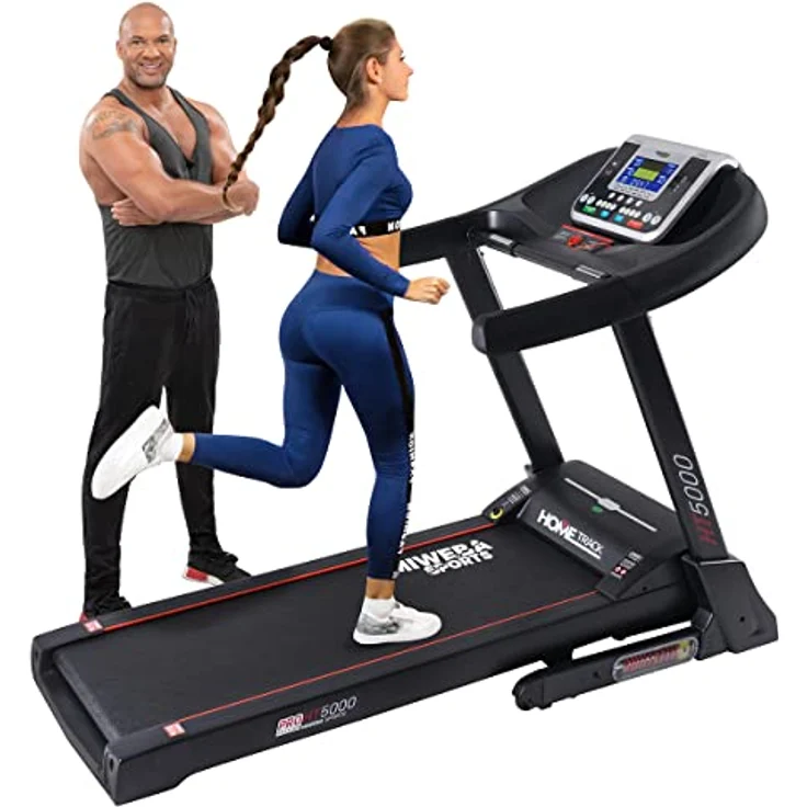 Miweba Sports elektrisches Laufband HT5000 - Incline bis 15% - Große Lauffläche – 3,5 PS - 18 km/h - 12 Laufprogramme - Innovatives Dämpfungssystem – Klappbar (Schwarz) – Bild 1