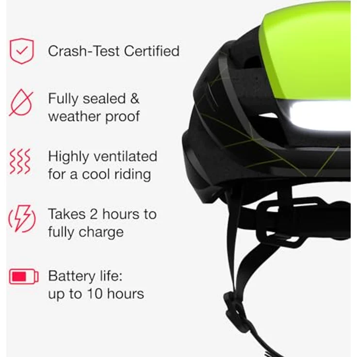 Lumos Ultra, Velohelm mit integrierten Blinker und Front- & Rückbeleuchtung, 54 - 61 cm, USB-C Ladeanschluss, 370 g – Bild 8