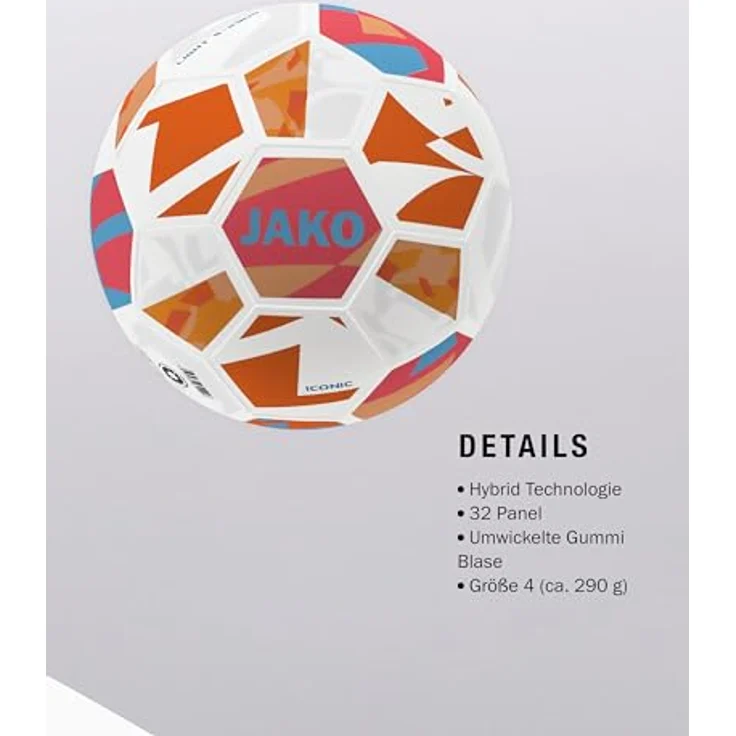 Jako Fussball Lightball Iconic 2373, Trainingsball mit Hybrid Technologie und 32-Panel-Konstruktion, 100% Polyurethan – Bild 4