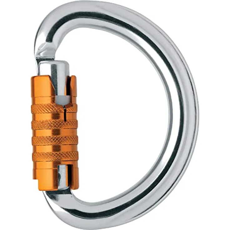 Petzl Omni Screw-Lock Karabiner Grau, Aluminium, automatisches Verriegelungssystem mit 3-Wege-Öffnung