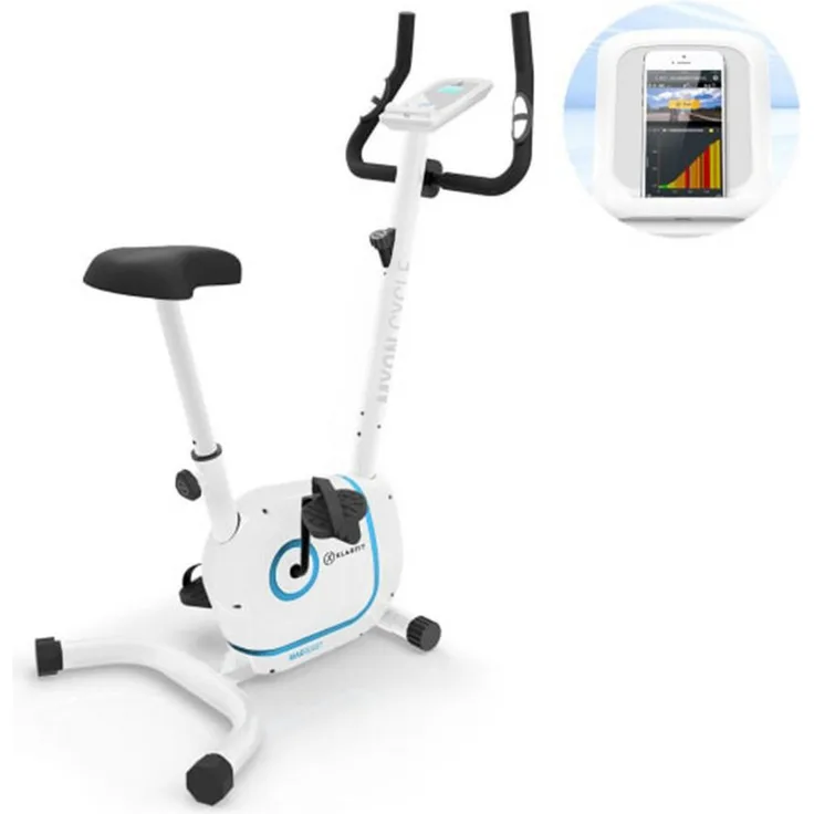 KLARFIT Heimtrainer Myon Cycle (mit Tablet-Halterung, Kinomap App, Pulsmesser)