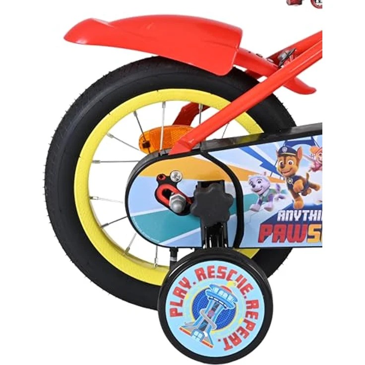 Volare Paw Patrol Kinderfahrrad, 12 Zoll in Rot und Blau, Handbremse, Rücktrittbremse, höhenverstellbar – Bild 3