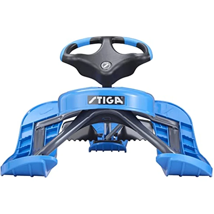 STIGA Snowracer Curve – Robuster Lenkschlitten mit Bremse und Zugseilwinde – Stahlrahmen Bobschlitten für Kinder und Erwachsene bis 90 kg – Winter Schlitten ab 7 Jahren, Blau – Bild 5