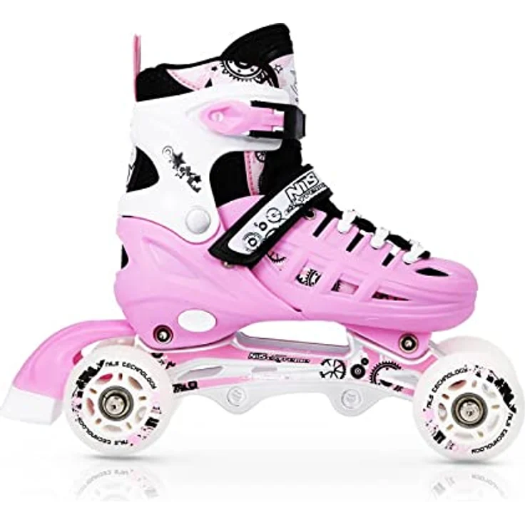 NILS EXTREME Inlineskates 4-IN-1 Inliner Schlittschuhe Rollschuhe Eishockey, verstellbare Größe und wechselbare Kufen – Bild 4