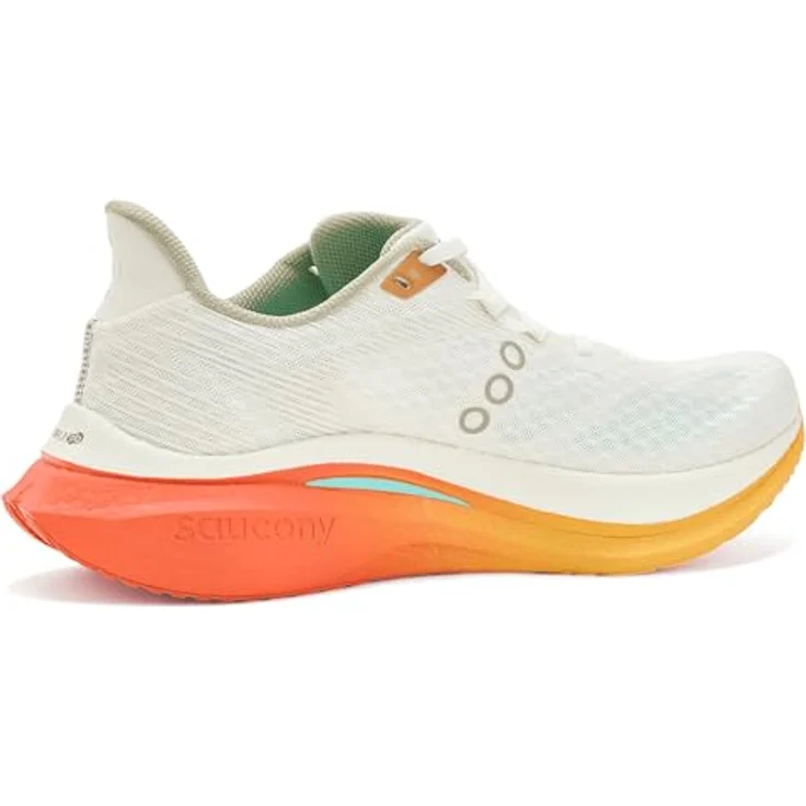 Saucony ENDORPHIN SPEED 5 Herren Laufschuhe, Wettkampfschuhe für Normalpronierer, IVORY/FIRE, Größe 42.5, atmungsaktives Mesh, PWRRUN-Zwischensohle, reflektierende Elemente – Bild 3