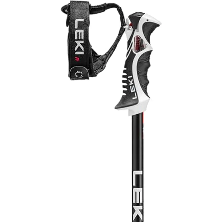 LEKI Bold Lite S Skistöcke, Aluminiumkonstruktion mit Trigger S Slalom Grip, Anthracite-Black-Bright Red, 115 cm – Bild 2