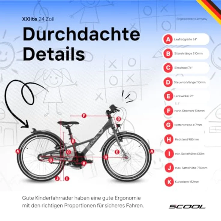 S’COOL XXlite Kinderfahrrad, 7 Gang, 20/24 Zoll, robustes Design, hochwertige Komponenten, engineered in Germany – Bild 6