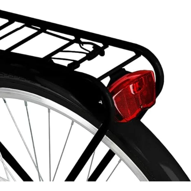 Milordbikes City-Fahrrad, Schwarz, 46 cm, Metallrahmen, leicht rollende 700C x 35 mm City-Reifen, inkl. hinterer Trägersystem – Bild 8