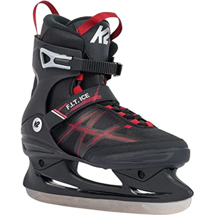 K2 Skates Herren Schlittschuhe F.I.T. ICE, black - red, 25G0410.1.1.080 - Original Softboot, Stability Plus Cuff, Stainless Steel Blade, Water-repellent – Bild 1