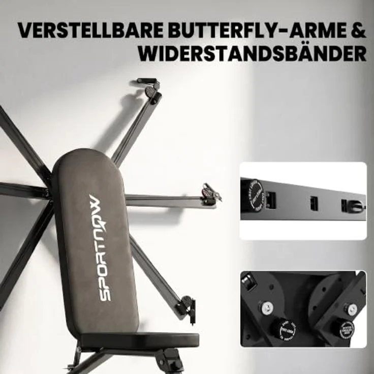 SPORTNOW Hantelbank Klappbar mit Beinstrecker, 300 kg Last, für Ganzkörpertraining mit 3 Rückenlehnen-Positionen, robuster Stahlrahmen – Bild 5