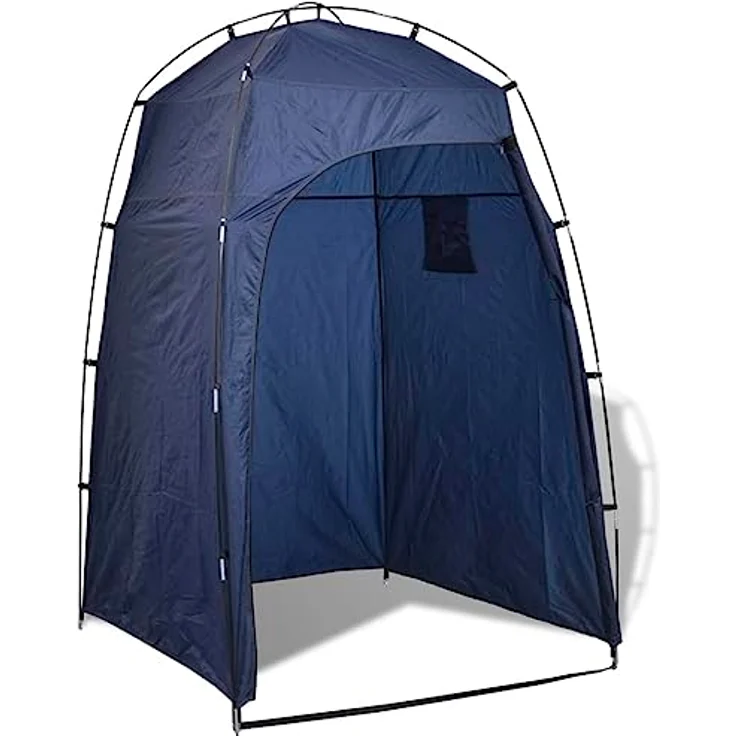 vidaXL Duschzelt Toilettenzelt Umkleidezelt Zelt Beistellzelt Lagerzelt Camping, stabil mit Fiberglas Zeltstangen, praktisch und langlebig, große Tür mit Reißverschluss, beige – Bild 1