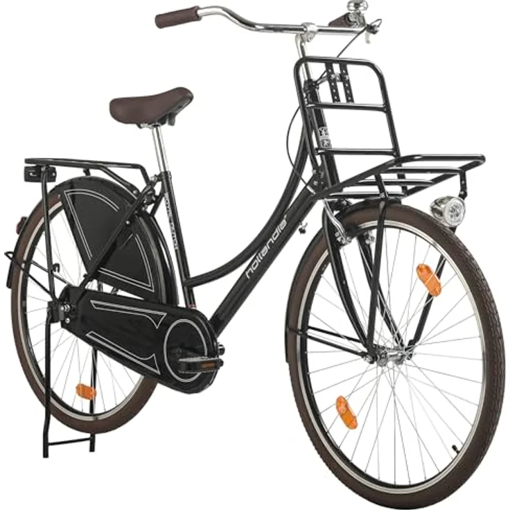 HOLLANDIA Hollandrad Damen 28" Royal Dutch Singlespeed Schwarz RH 49 cm (Schwarz) - Klassisches Cityrad mit bequemer Sitzposition, V-Brake und zeitlosem Design – Bild 1