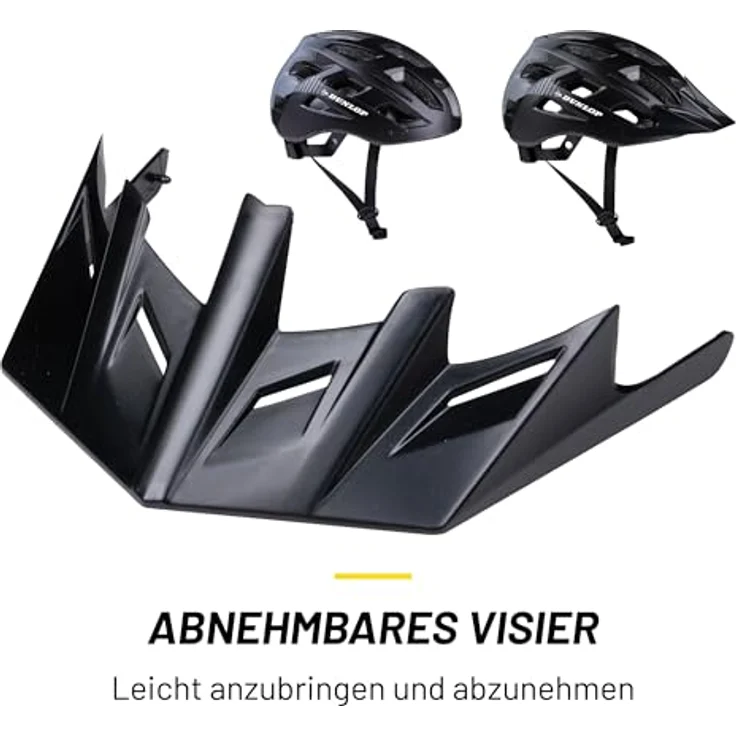 Dunlop Fahrradhelm M mit verstellbarem Umfang 55-58 cm, LED-Beleuchtung mit 3 Lichtmodi, schwarz – Bild 7