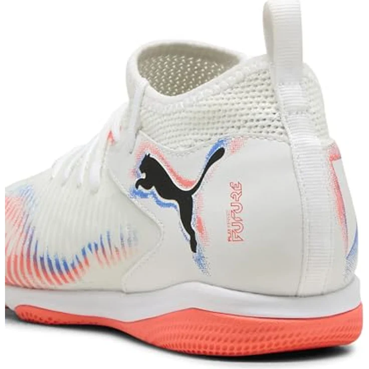 PUMA FUTURE 8 MATCH Mid Futsalschuhe, Unisex, Indoor, Schwarz, Rot, Weiß, mit strapazierfähiger Gummisohle und elastischem Strickschaft – Bild 2