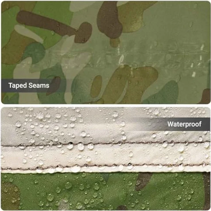 vidaXL Tunnel-Familienzelt 6 Personen Camouflage, wasserdichtes Campingzelt mit 2 Schlafkabinen und E-Anschluss – Bild 4