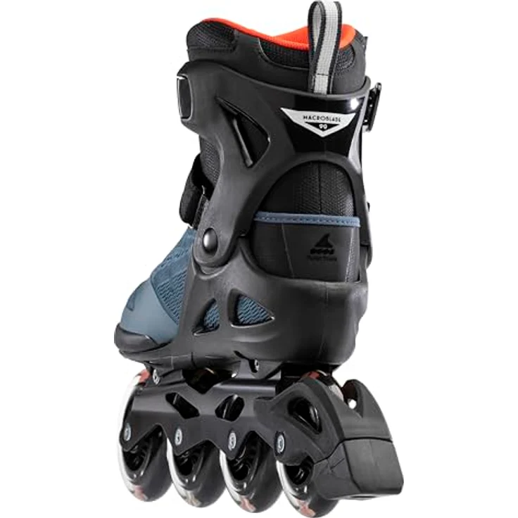 Rollerblade Macrobade 90, Hochleistungs-Rollschuhe für Fitness mit besserer Stabilität, Orion Blau/Scharf Orange, Größe 45 – Bild 4