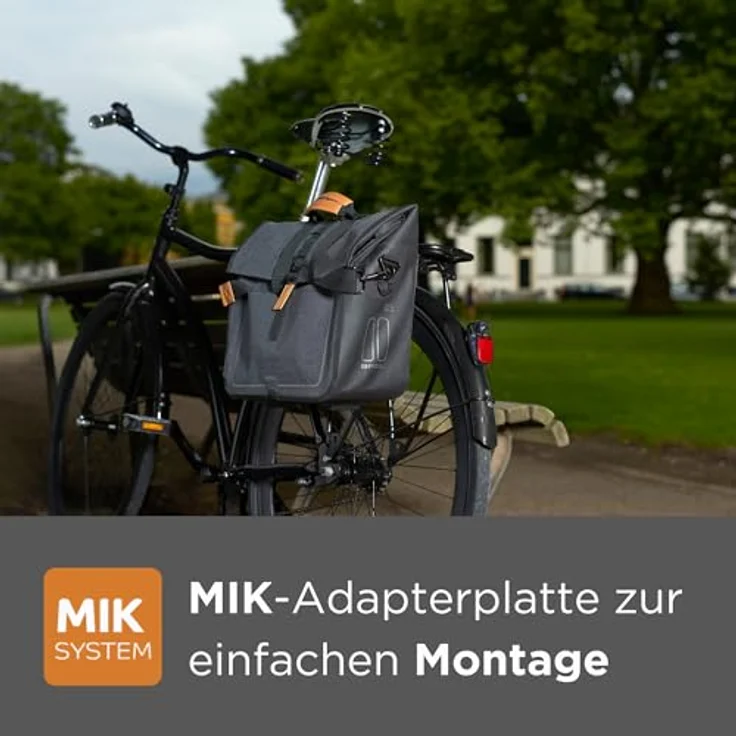 Basil Urban Dry, Velotasche, wasserdichte Gepäckträgertasche mit 14 l Stauraum, anthrazitgrau – Bild 3