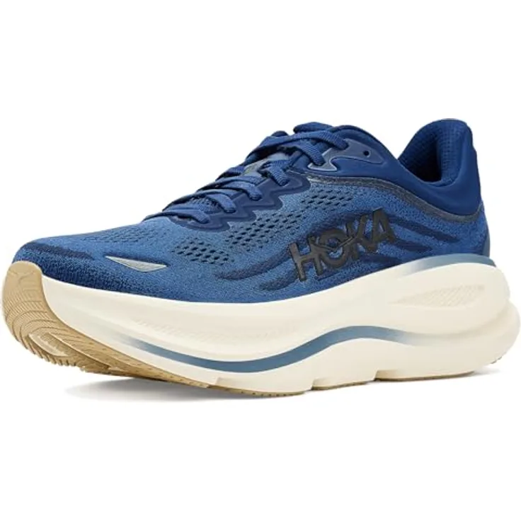Hoka Bondi 9, Herren Laufschuhe mit maximaler Dämpfung und EVA-Schaumstoff-Zwischensohle, Größe 47 1/3, Blau