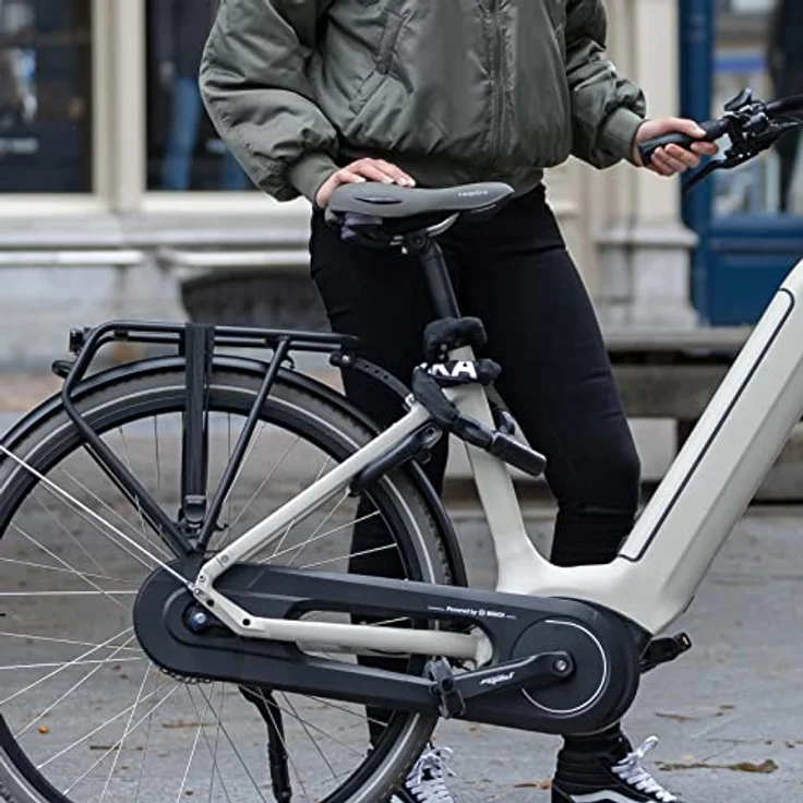 AXA Veloschloss, Kettenschloss mit 100 cm Länge, Sicherheitsstufe 9, zwei symmetrische Schlüssel, robuster Schutzüberzug, Bohrschutzplatte – Bild 7