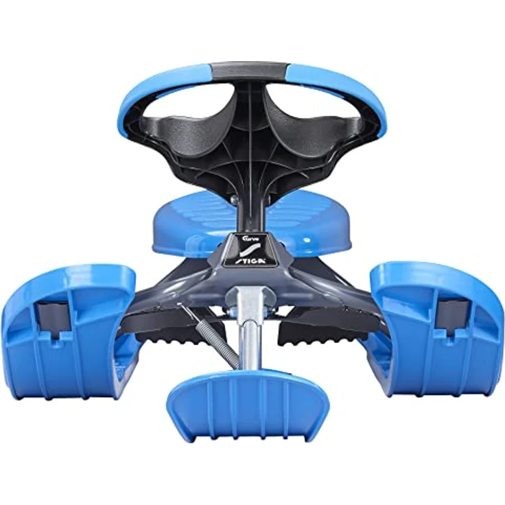 STIGA Snowracer Curve – Robuster Lenkschlitten mit Bremse und Zugseilwinde – Stahlrahmen Bobschlitten für Kinder und Erwachsene bis 90 kg – Winter Schlitten ab 7 Jahren, Blau – Bild 4