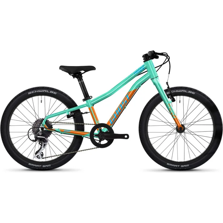 Ghost Kato 20 Pro, 20 Zoll Kinder-Mountainbike mit 8 Gang Shimano Acera, langlebigen Tektro V-Brakes und Schwalbe Smart Sam Reifen