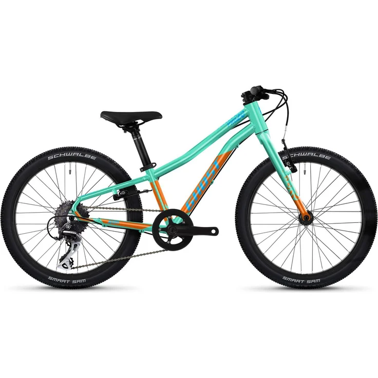 Ghost Kato 20 Pro, 20 Zoll Kinder-Mountainbike mit 8 Gang Shimano Acera, langlebigen Tektro V-Brakes und Schwalbe Smart Sam Reifen