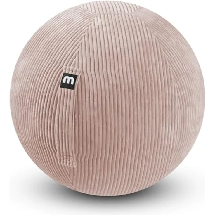 mokebo Stoff Sitzball Büro ergonomisch 'Der Sportliche', 65cm Breite, mit Pumpe, kuscheliger Cordbezug, grau – Bild 1